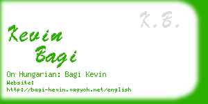 kevin bagi business card